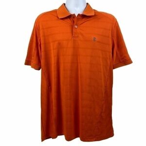 IZOD Golf‎ PerformX Slim Fit 2-Button Polo Shirt Men's Large Orange Short Sleeve